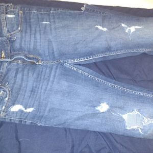 Hollister ripped blue jeans
